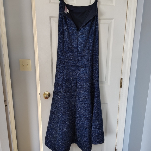 Jovani Navy Sparkle Strapless Formal Fluted Gown 4 - Picture 5 of 12